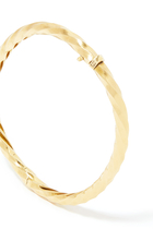 Cable Edge Bangle, Recycled 18K Yellow Gold